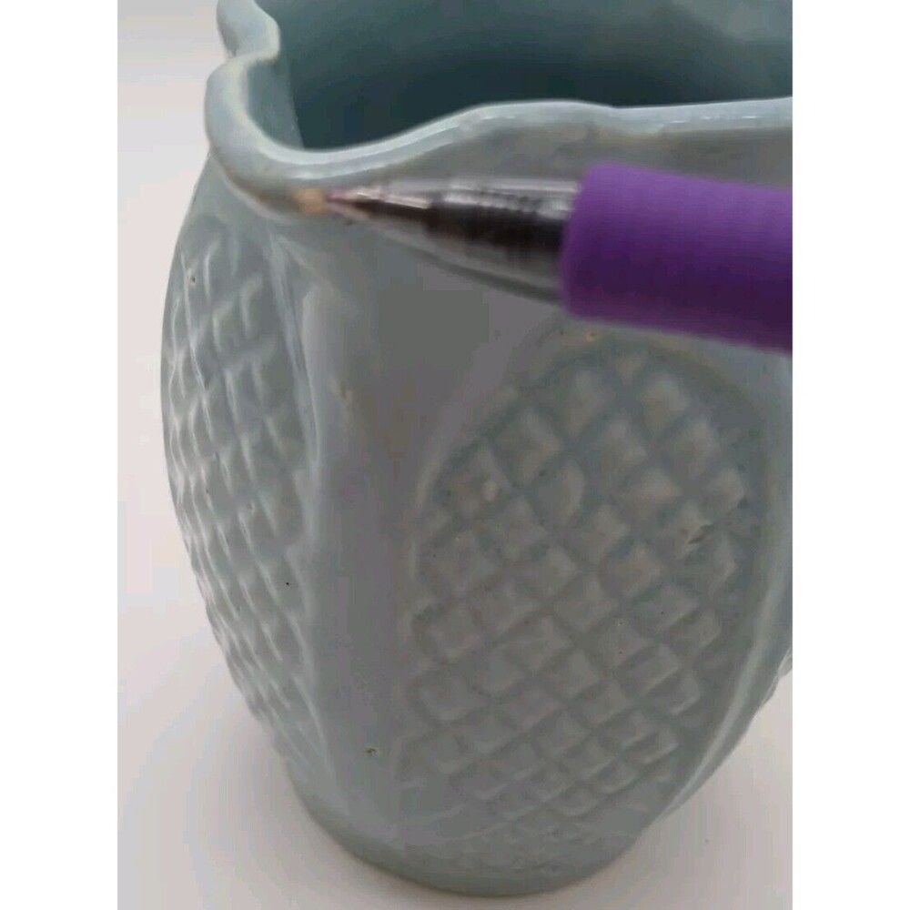 MCM R. R. P. C. Blue Pottery Pineapple Pitcher. Robinson Ransbottom 5" - Picture 6 of 8